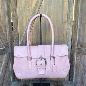 COACH Vintage A05S-9550 Petal Blush Pink Leather SoHo Flap Handbag Purse